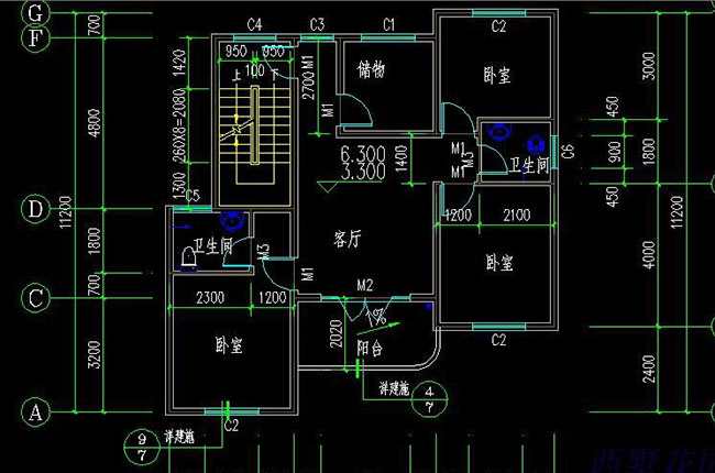 120平三層三間別墅房屋設計圖，外觀簡單、大氣