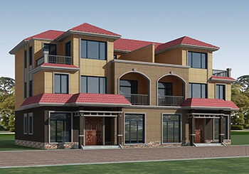 經(jīng)典三層雙拼樓房設計圖，經(jīng)典外觀，經(jīng)典戶型