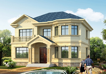 別致美觀的簡歐二層別墅房屋設計圖，含外觀效果圖