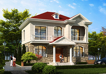 100平二層精致小別墅房屋設(shè)計(jì)圖，外觀精致、漂亮