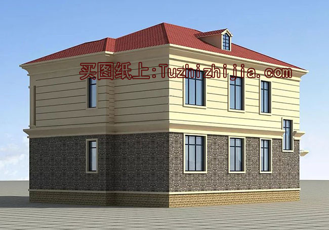 130平氣派美觀的二層別墅房屋設計圖，含效果圖