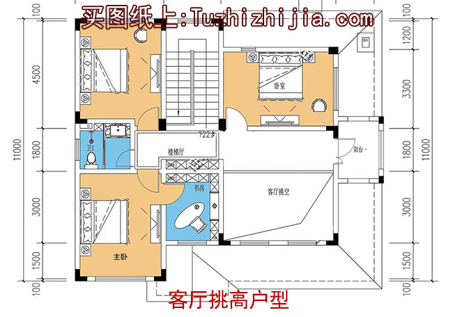 125平兩層別墅房屋設(shè)計(jì)圖，帶普通和復(fù)式兩個(gè)戶型