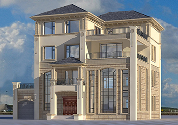 高端大氣四層復式別墅房屋設計圖，含外觀效果圖