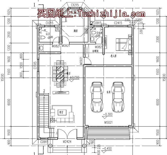 四層半高端歐式別墅房屋設計圖，帶車庫、帶露臺