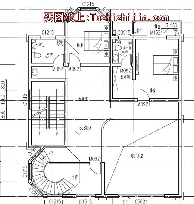 四層半高端歐式別墅房屋設計圖，帶車庫、帶露臺