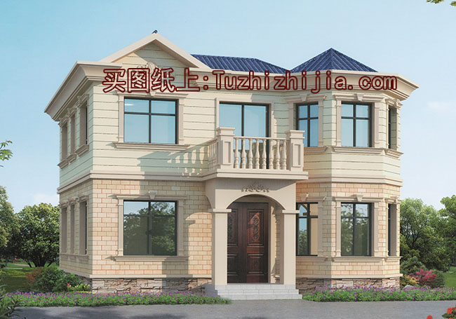 20萬以內二層歐式小別墅設計方案,全套施工圖+效果圖