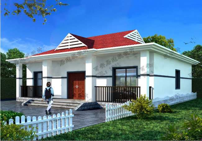 大氣一層自建房設(shè)計(jì)圖,含外觀效果圖,農(nóng)村自建別墅戶型
