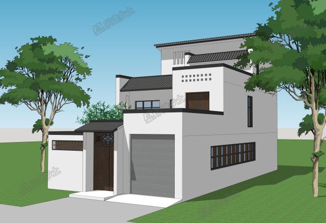 新中式三層住宅設計，戶型合理，造型簡單樸素！