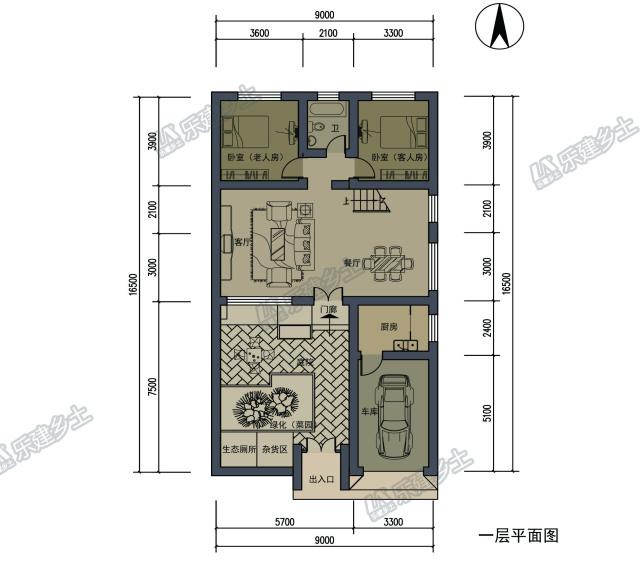 新中式三層住宅設計，戶型合理，造型簡單樸素！