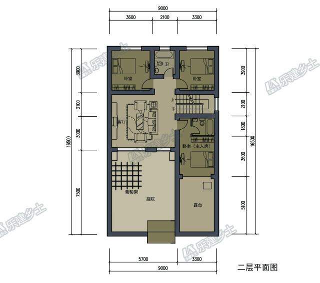 新中式三層住宅設計，戶型合理，造型簡單樸素！