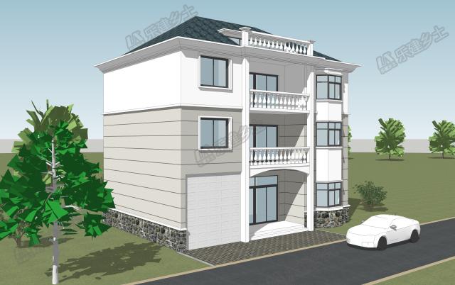 簡歐三層自建房設計，簡潔美觀，多代同堂都沒問題！