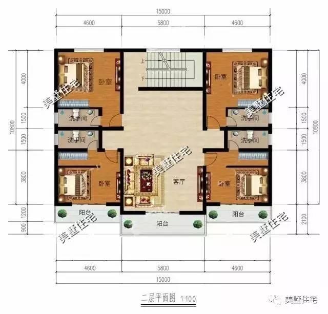 二層農村別墅設計，5臥室8衛生間，第一次見這種戶型！