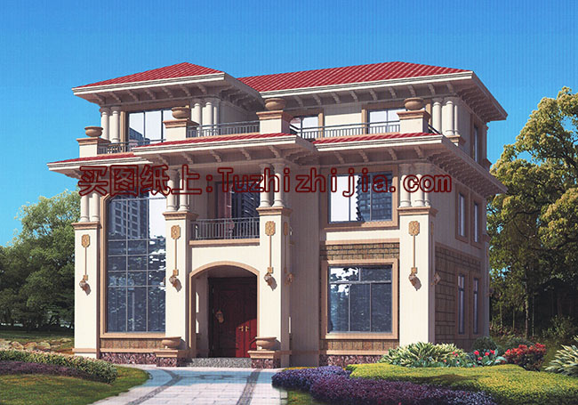 高端豪華三層別墅住宅設(shè)計(jì)方案圖,歐式外觀風(fēng)格