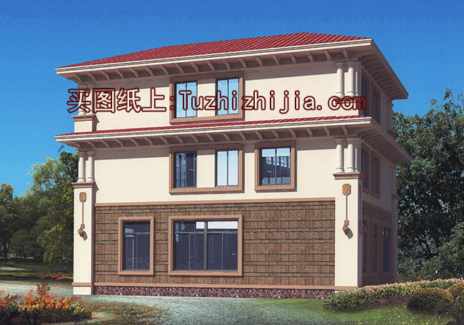 高端豪華三層別墅住宅設(shè)計(jì)方案圖,歐式外觀風(fēng)格