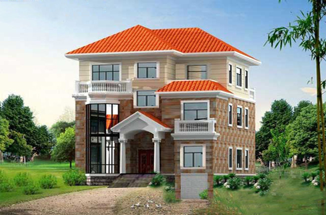 三層獨(dú)棟別墅設(shè)計(jì)圖紙帶效果圖，全套施工方案（建筑圖+結(jié)構(gòu)圖+水電）