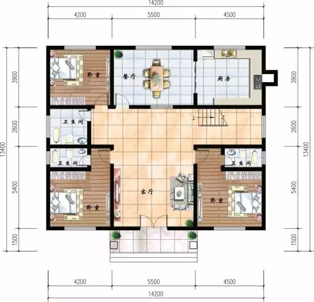 二層別墅封閉式陽臺設計，對稱美才是獨一無二的美！