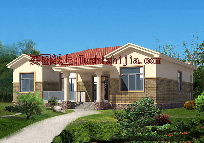 農村一層四間平房設計圖方案，含外觀圖片，預算10萬