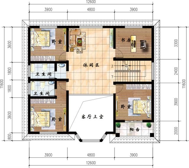 二層農村小別墅，帶堂屋、中空客氣，農村就要這樣建！