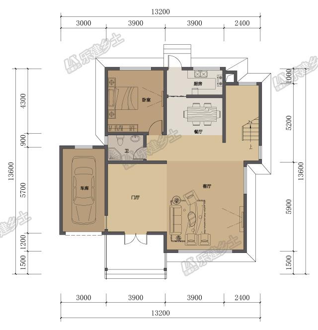 三層現代別墅設計，帶室外車庫與挑空客廳，實用美觀！