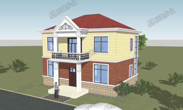 二層小洋樓設計方案，鮮快明亮的用色，簡單大方的外形！