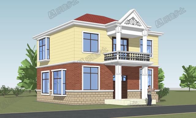 二層小洋樓設計方案，鮮快明亮的用色，簡單大方的外形！
