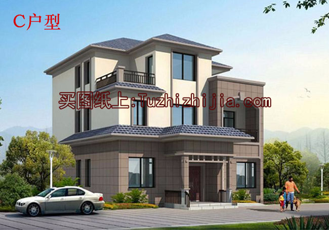 180平大客廳農村三層別墅房屋設計圖，戶型寬敞明亮