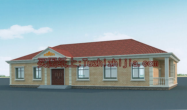 五間一層平房別墅設計圖,外觀現代時尚