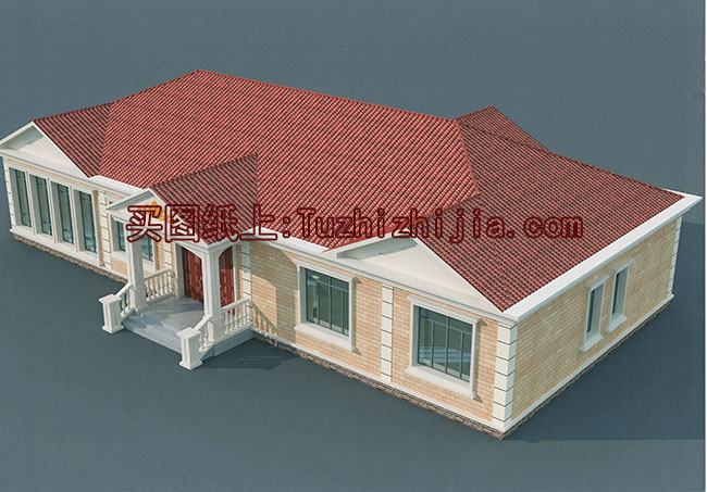 五間一層平房別墅設計圖,外觀現代時尚