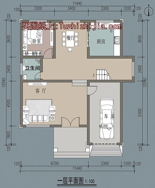 帶車庫(kù)，帶露臺(tái)的三層復(fù)式樓房設(shè)計(jì)圖，新農(nóng)村房屋方案推薦