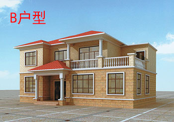 農村160平四間兩層樓房設計圖，全套施工圖+外觀效果圖片