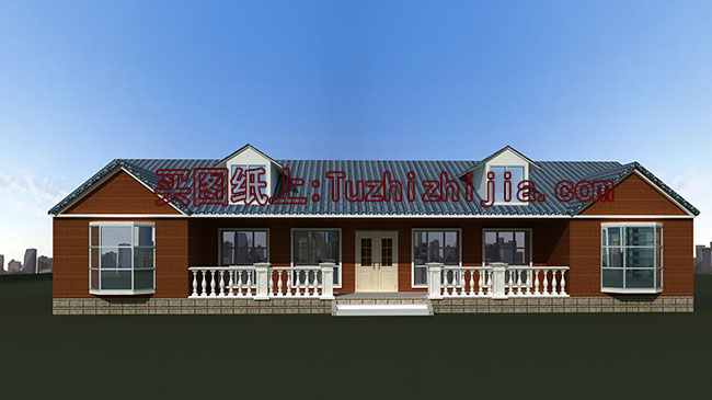 一層農村房子設計圖，含外觀效果圖，自建推薦戶型