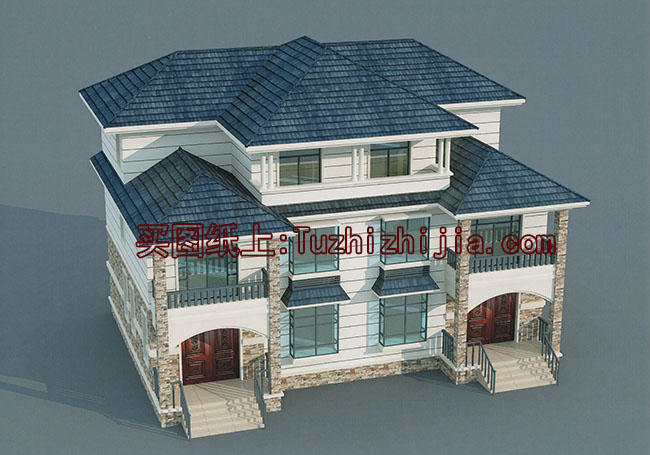 兄弟兩戶雙拼房屋設計圖及外觀圖片，戶型合理