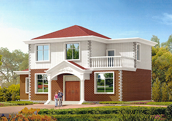 經典農村二層小別墅設計圖紙帶露臺（含外觀效果圖）