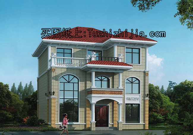 120平農村三層房屋設計圖，含外觀圖片