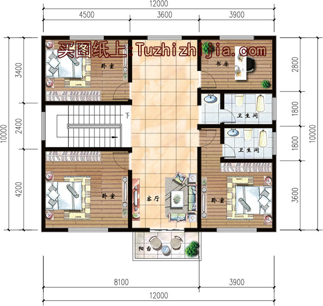 120平農村三層房屋設計圖，含外觀圖片