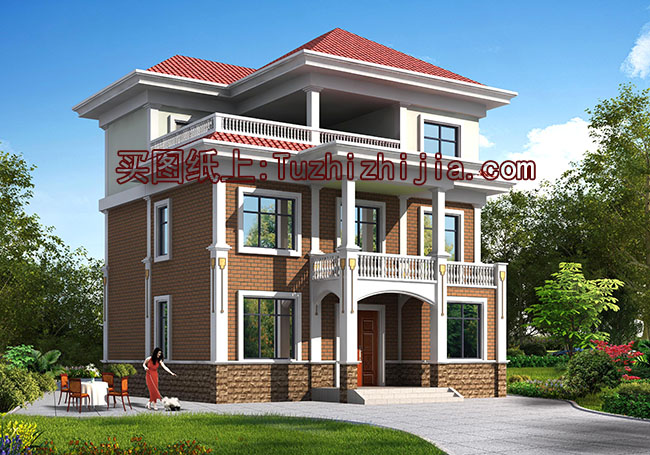 三層獨棟帶露臺房屋設計圖，含外觀圖片大全