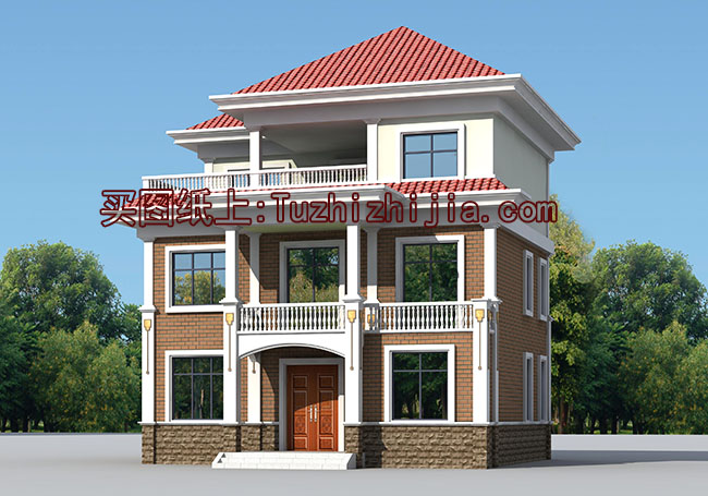 三層獨棟帶露臺房屋設計圖，含外觀圖片大全