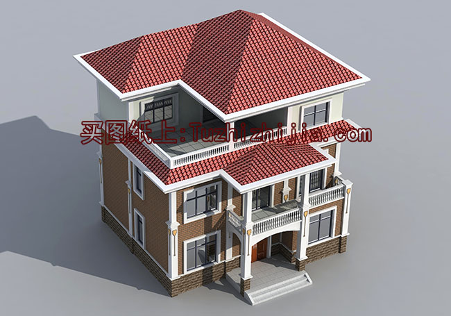 三層獨棟帶露臺房屋設計圖，含外觀圖片大全