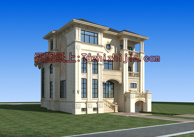 豪華高端三層帶地下室別墅設計圖,可帶電梯