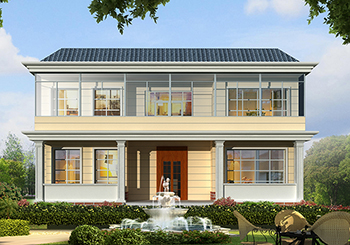 新中式二層別墅設計圖，現代中式別墅外觀效果圖
