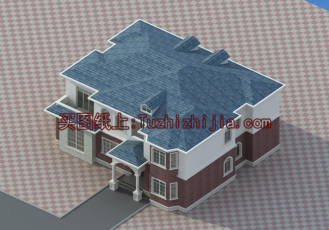 四間兩層別墅房屋設(shè)計圖，外觀效果圖好看