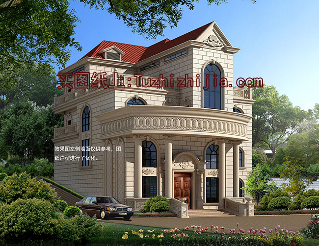 農村兩間四層樓房設計圖，外觀效果圖+全套圖紙