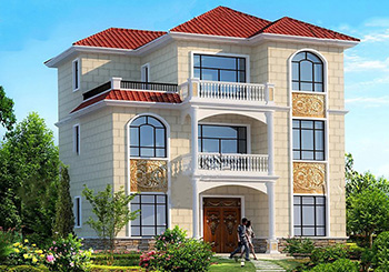 在農(nóng)村30萬(wàn)可以建造的三層別墅款式，帶別墅外觀圖片
