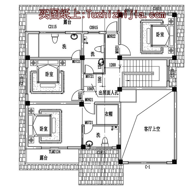 美式二層別墅設計圖,含外觀效果圖,造型精美