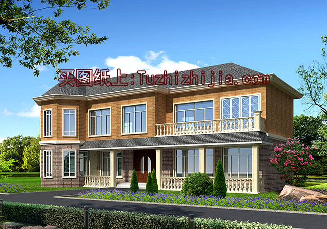 農(nóng)村五間二層樓房設(shè)計(jì)圖,含外觀效果圖