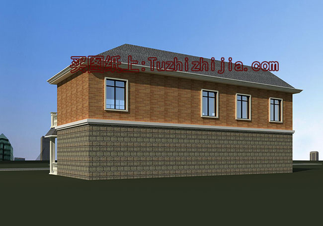 農(nóng)村五間二層樓房設(shè)計(jì)圖,含外觀效果圖