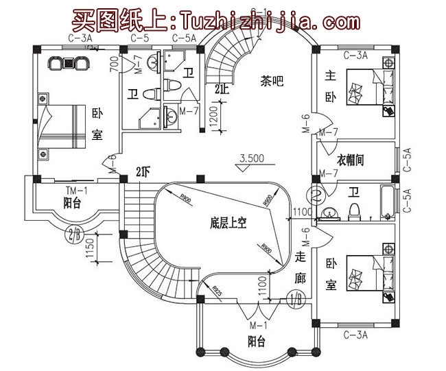 四層（三層半）豪華歐式別墅房屋設(shè)計圖，外觀高端、大氣
