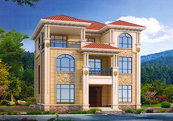 歐式三層小洋樓設(shè)計(jì)圖，外觀氣派，典雅、高貴