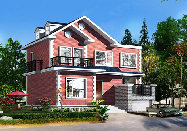 169平方米清新二層別墅建筑設(shè)計(jì)圖紙及效果圖13x13米