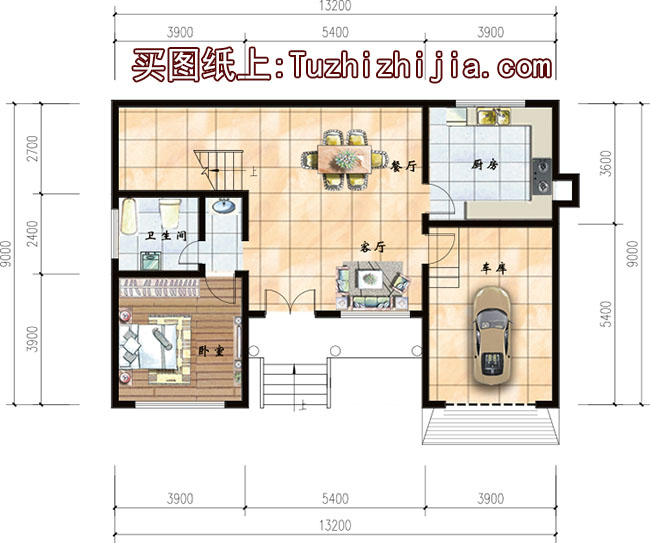 帶車庫二層別墅設計圖及效果圖，帶車庫的農村二層樓房推薦